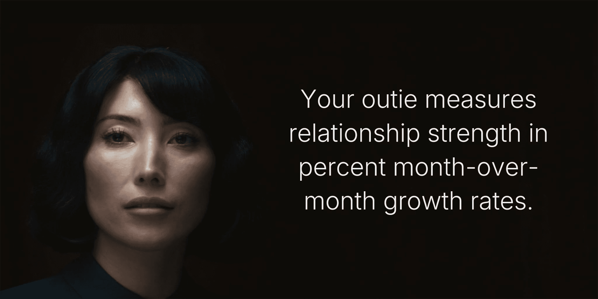 Your outie measures relationship strength in percent month-over-month growth rates.